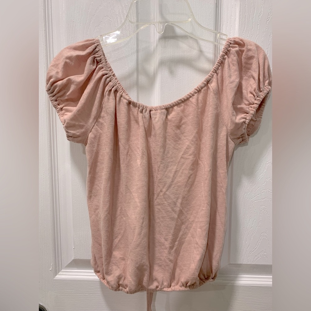 Lettuce Trim Drawstring Ruched Top - Picture 2 of 2